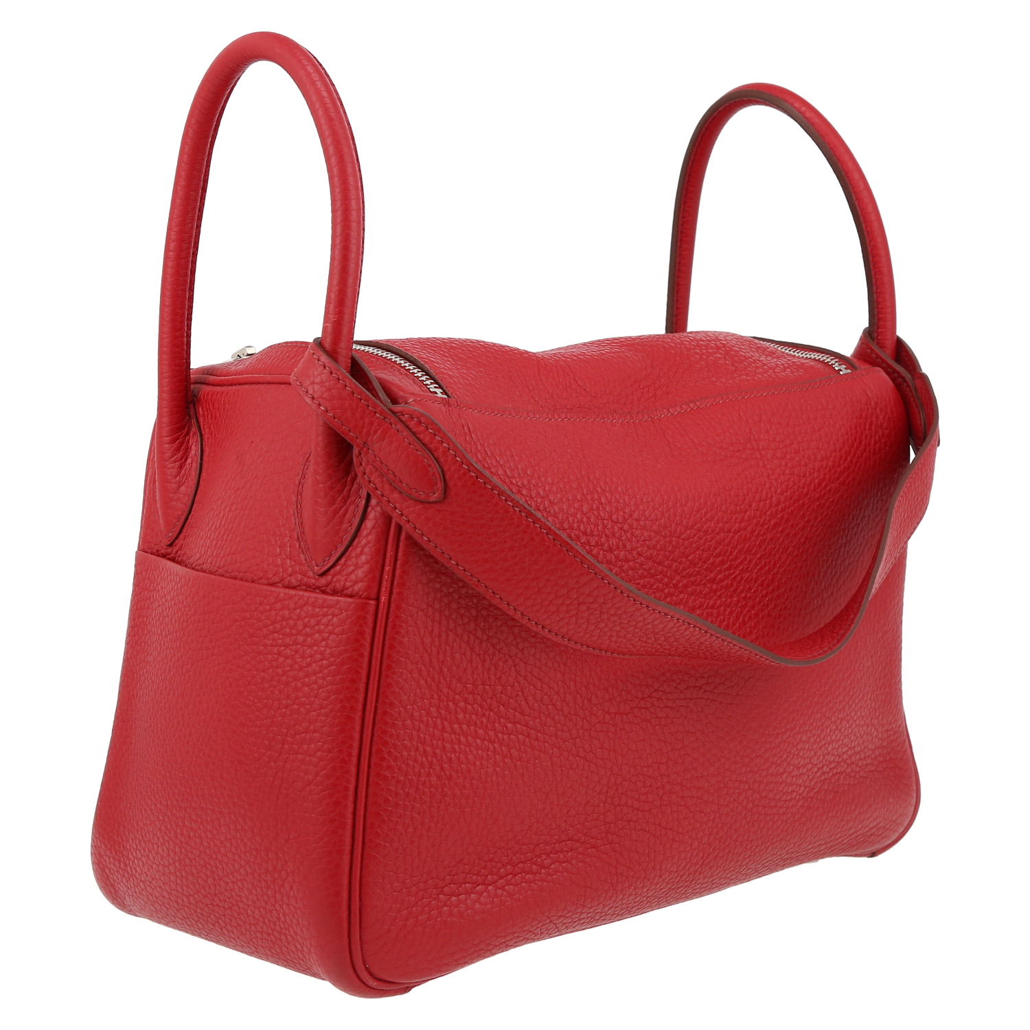 Sac à main Hermès  Lindy 26 cm en cuir togo rouge - Detail D6
