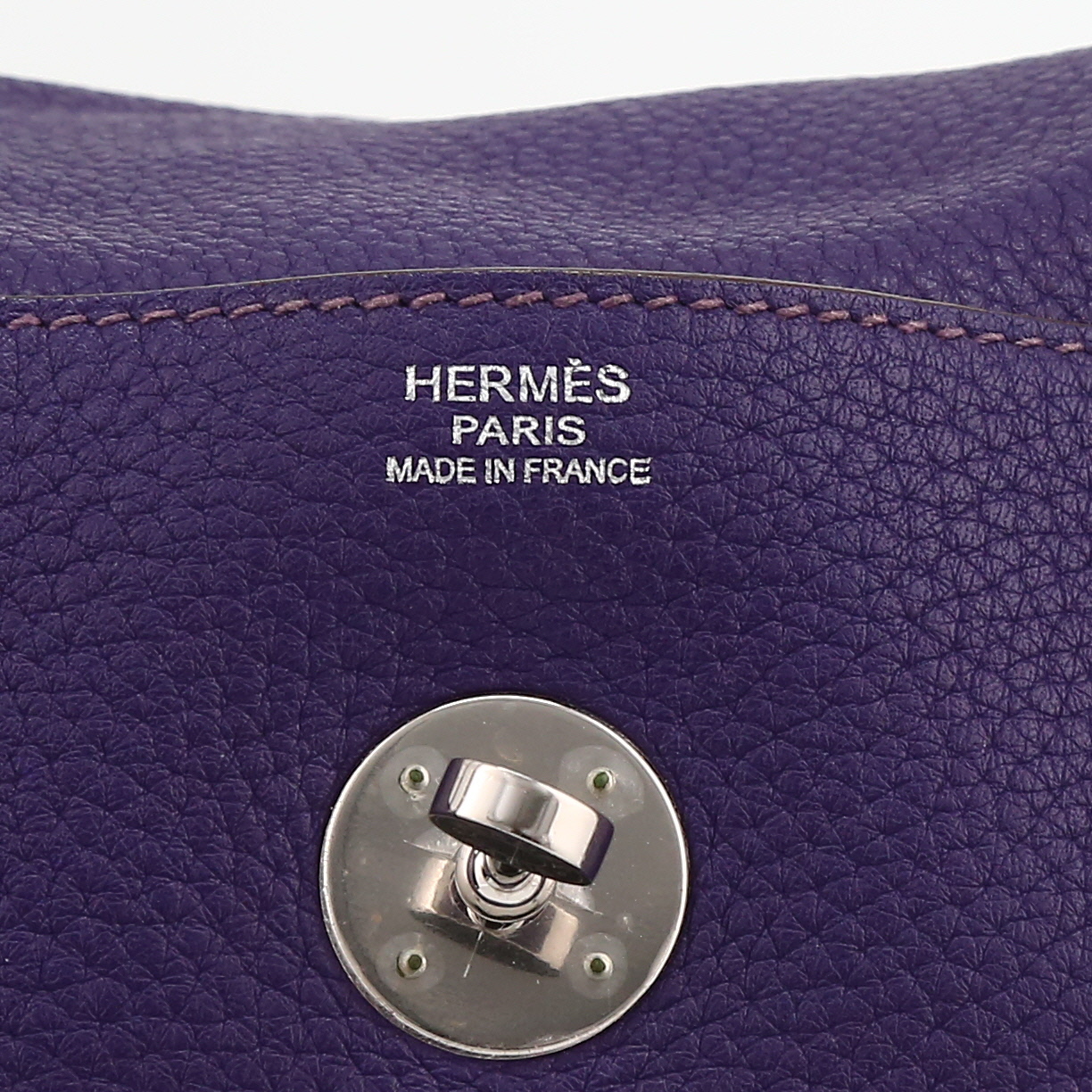 Borsa Hermès  Lindy 30 cm in pelle togo viola - Detail D9