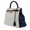 Hermès  Kelly 32 cm handbag  in white and blue togo leather - Detail D3 thumbnail