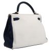 Borsa Hermès  Kelly 32 cm in pelle togo bianca e blu - Detail D6 thumbnail