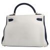 Hermès  Kelly 32 cm handbag  in white and blue togo leather - Detail D7 thumbnail