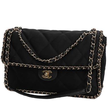 Bolso de mano Chanel  Timeless Jumbo en satén negro