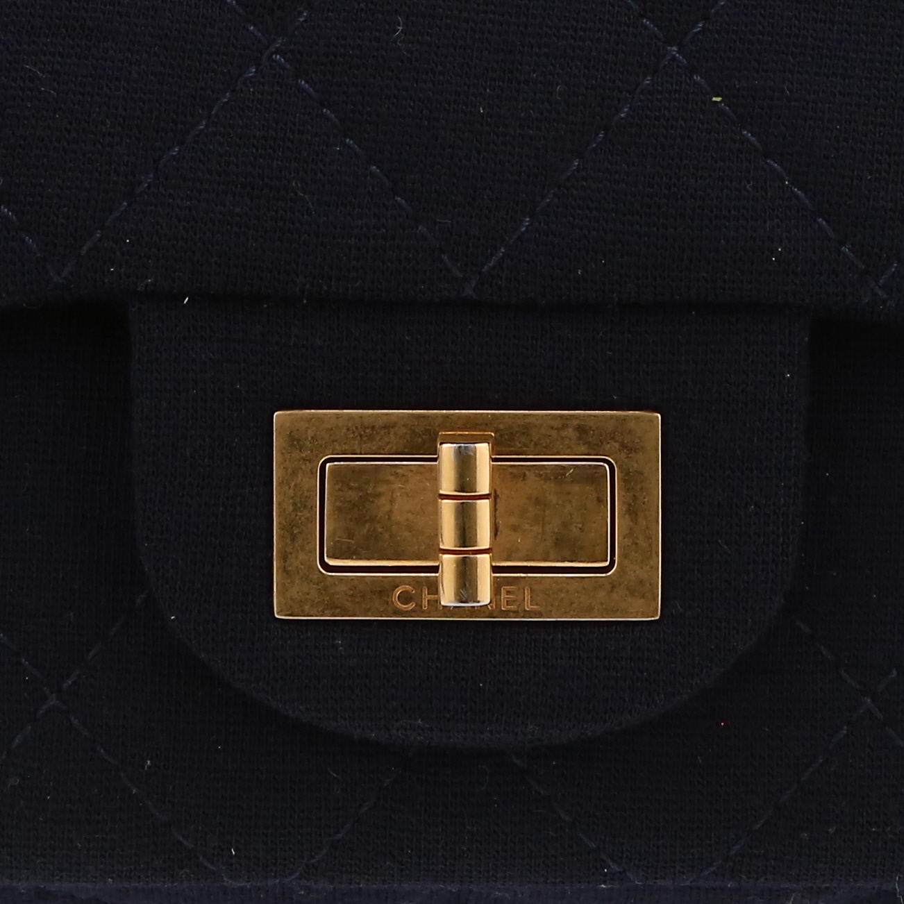 Sac à main Chanel Chanel 2.55 en jersey bleu-marine - Detail D1