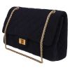 Chanel  Chanel 2.55 handbag  in navy blue jersey - Detail D3 thumbnail