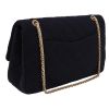Chanel  Chanel 2.55 handbag  in navy blue jersey - Detail D6 thumbnail
