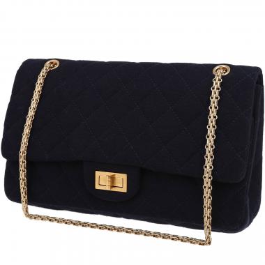 Sac à main Chanel  Chanel 2.55 en jersey bleu-marine
