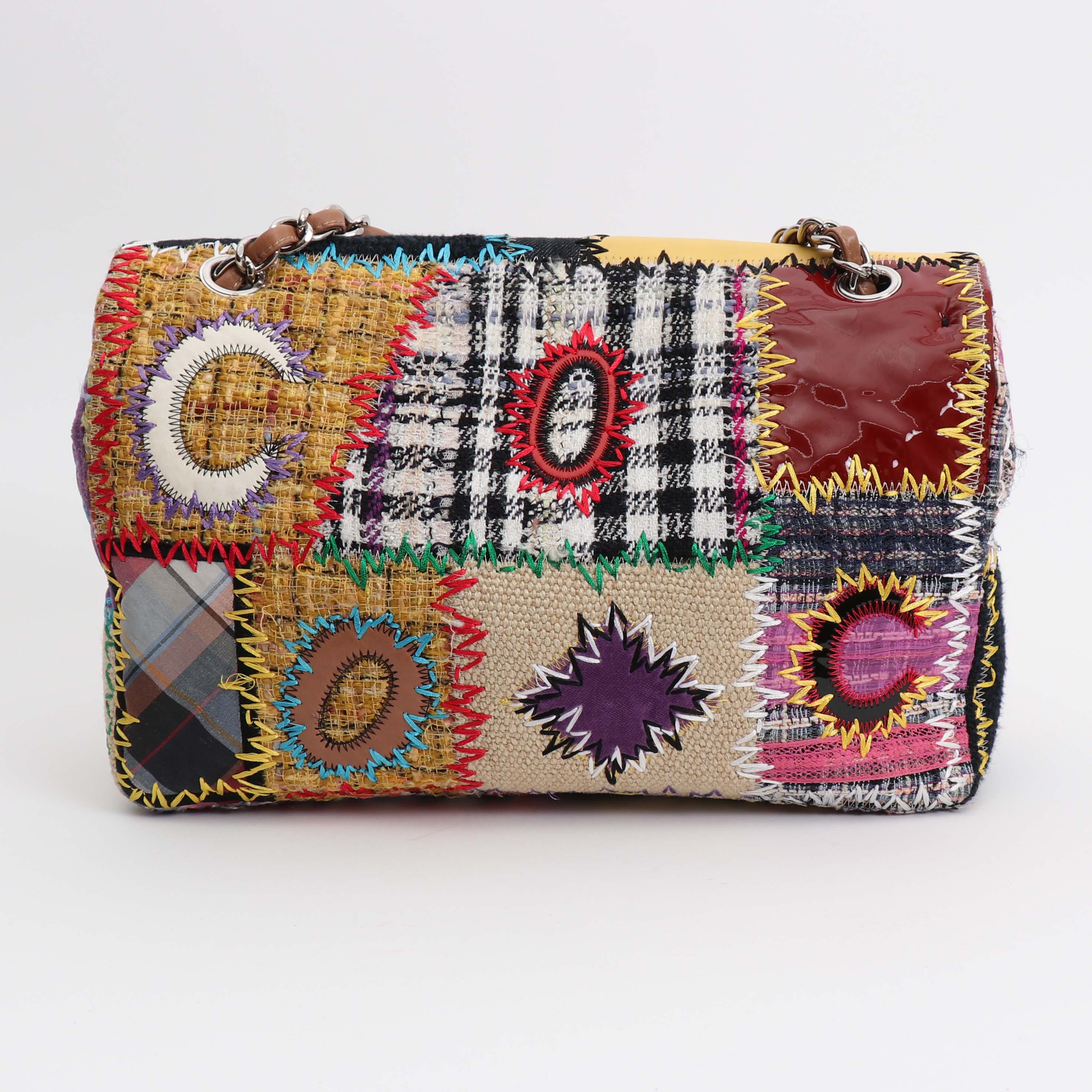 Bolso de mano Chanel  Timeless Jumbo en lona multicolor - Detail D7