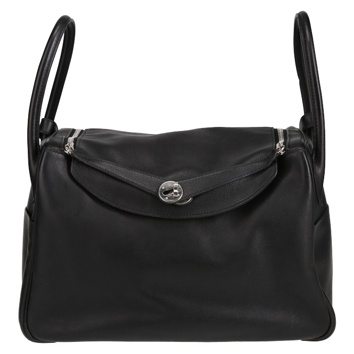 Bolso para llevar al hombro Hermès  Lindy 34 cm en swift negro - Detail D2