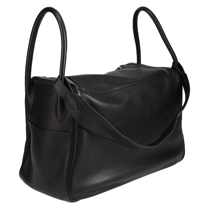 Bolso para llevar al hombro Hermès  Lindy 34 cm en swift negro - Detail D6