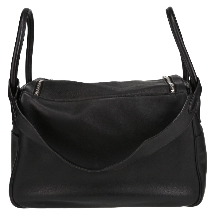 Hermès  Lindy 34 cm shoulder bag  in black swift - Detail D7