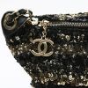 Chanel  Pochette ceinture clutch-belt  in black and gold paillette  and black leather - Detail D1 thumbnail