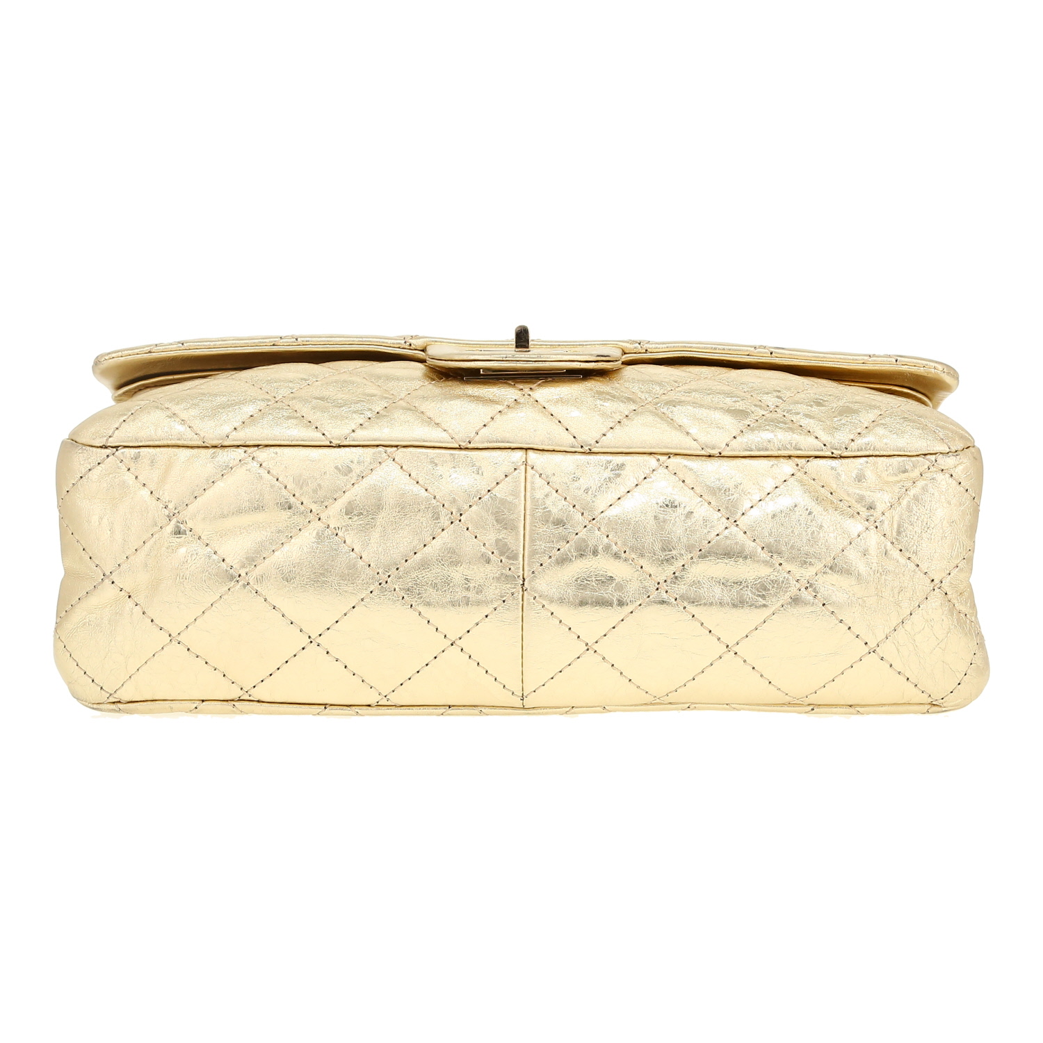 Bolso de mano Chanel  Chanel 2.55 en cuero acolchado dorado - Detail D1