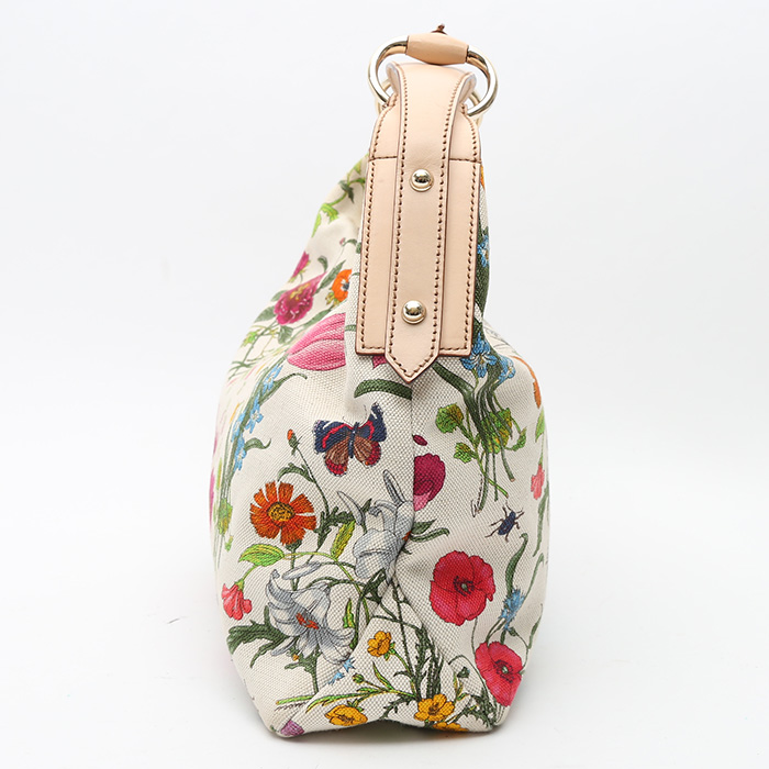 Gucci  Mors handbag  in white canvas  and beige leather - Detail D6
