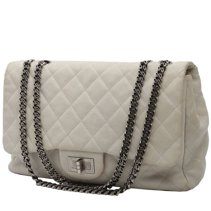 CHANEL Square Quilted Leather Medium Reissue Flap Bag White