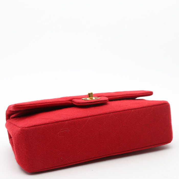 Bolso de mano Chanel  Timeless en jersey acolchado rojo - Detail D4