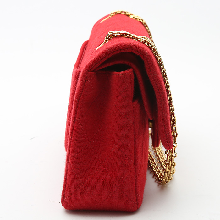 Borsa Chanel  Timeless in jersey trapuntato rosso - Detail D6