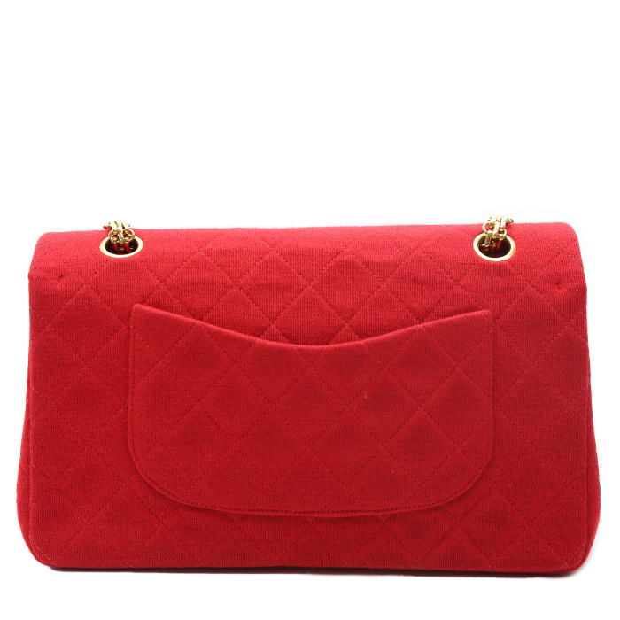 Bolso de mano Chanel  Timeless en jersey acolchado rojo - Detail D7