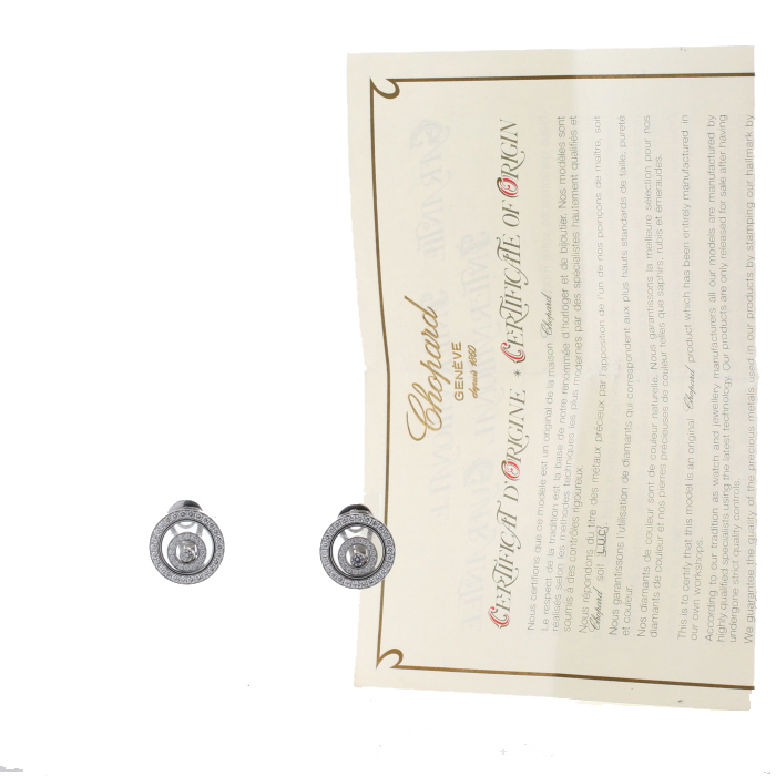 Chopard Happy Spirit earrings in white gold and diamonds - Detail D2