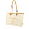 Chanel  Deauville shopping bag  in beige canvas  and yellow leather - 00pp thumbnail