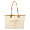Chanel  Deauville shopping bag  in beige canvas  and yellow leather - Detail D2 thumbnail