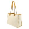 Chanel  Deauville shopping bag  in beige canvas  and yellow leather - Detail D5 thumbnail