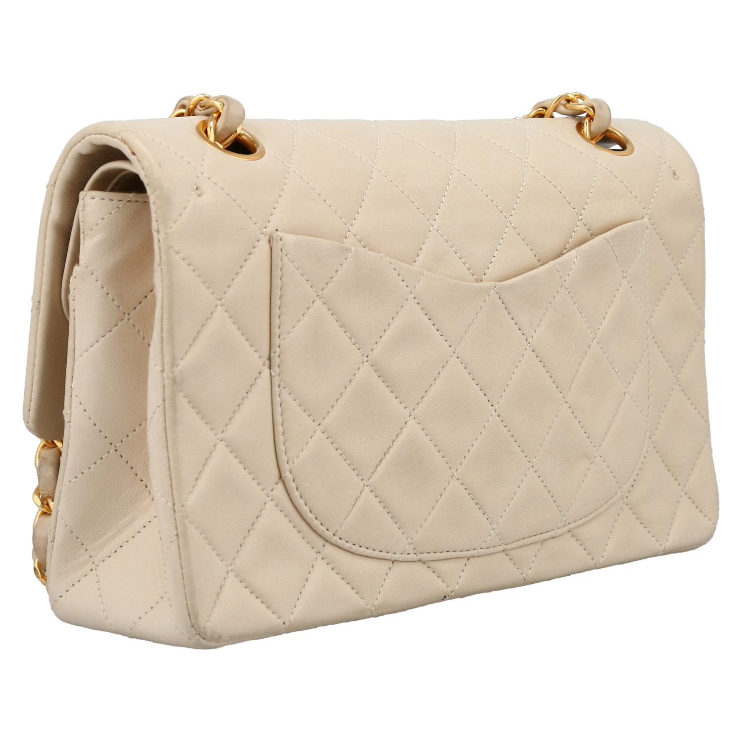 Borsa a tracolla Chanel  Timeless Petit in pelle trapuntata beige - Detail D6