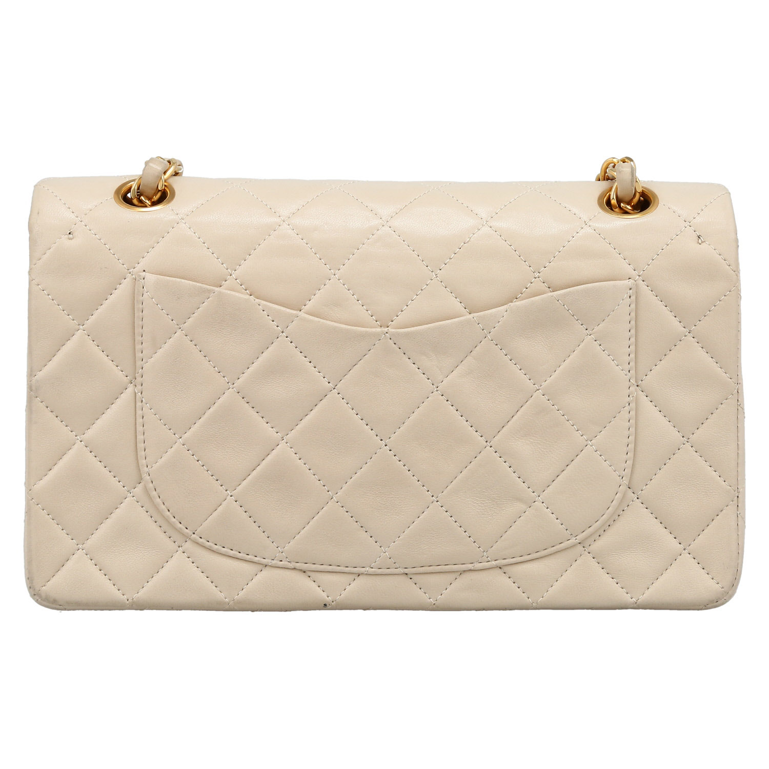 Sac bandoulière Chanel  Timeless Petit en cuir matelassé beige - Detail D7