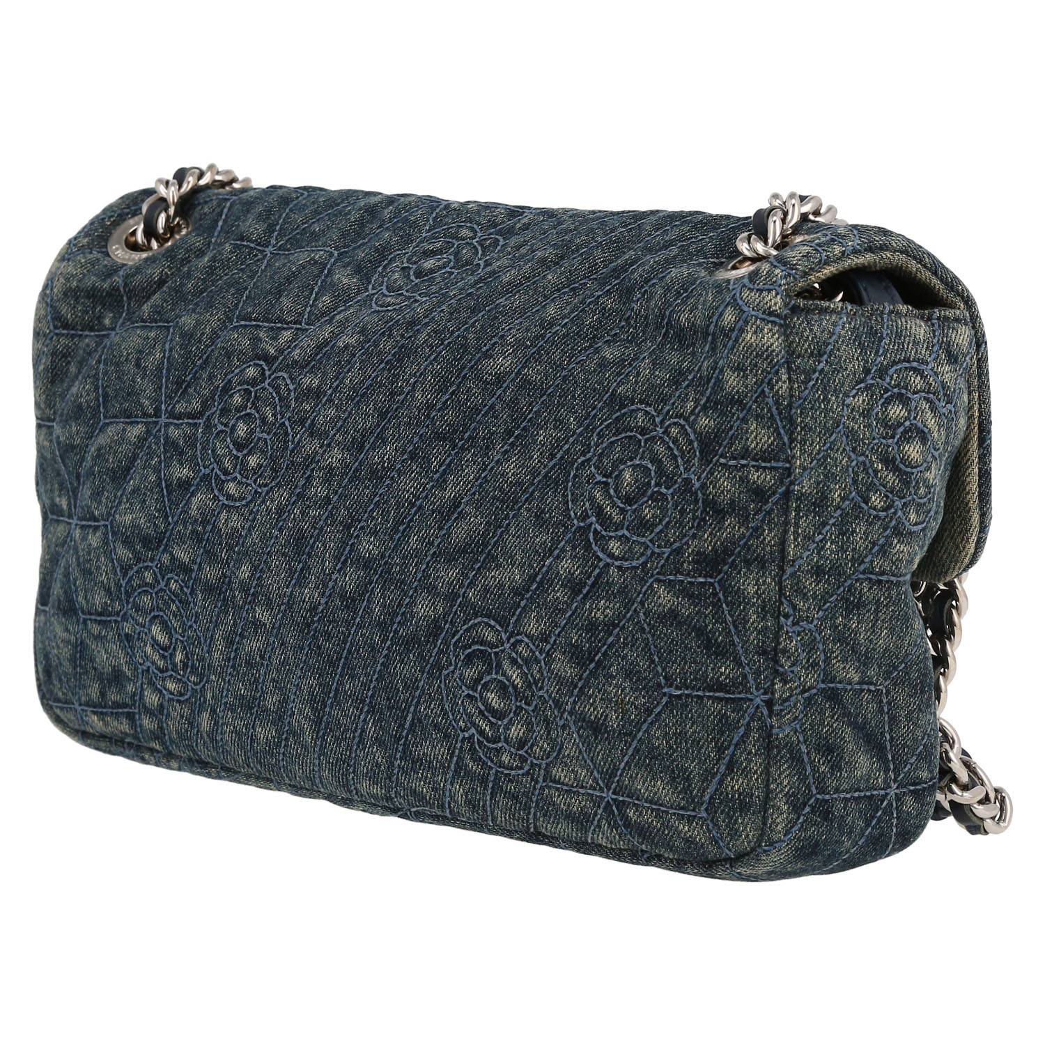 Borsa Chanel  Timeless in tela denim blu - Detail D5