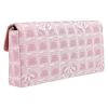 Chanel  Choco bar shoulder bag  in pink and white printed canvas - Detail D6 thumbnail