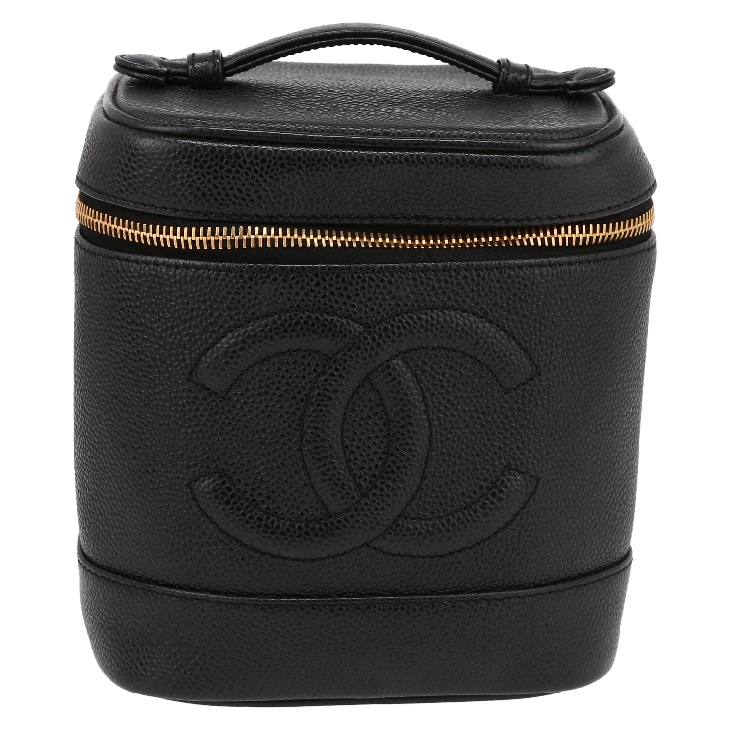Chanel Vanity in black grained leather - Detail D2