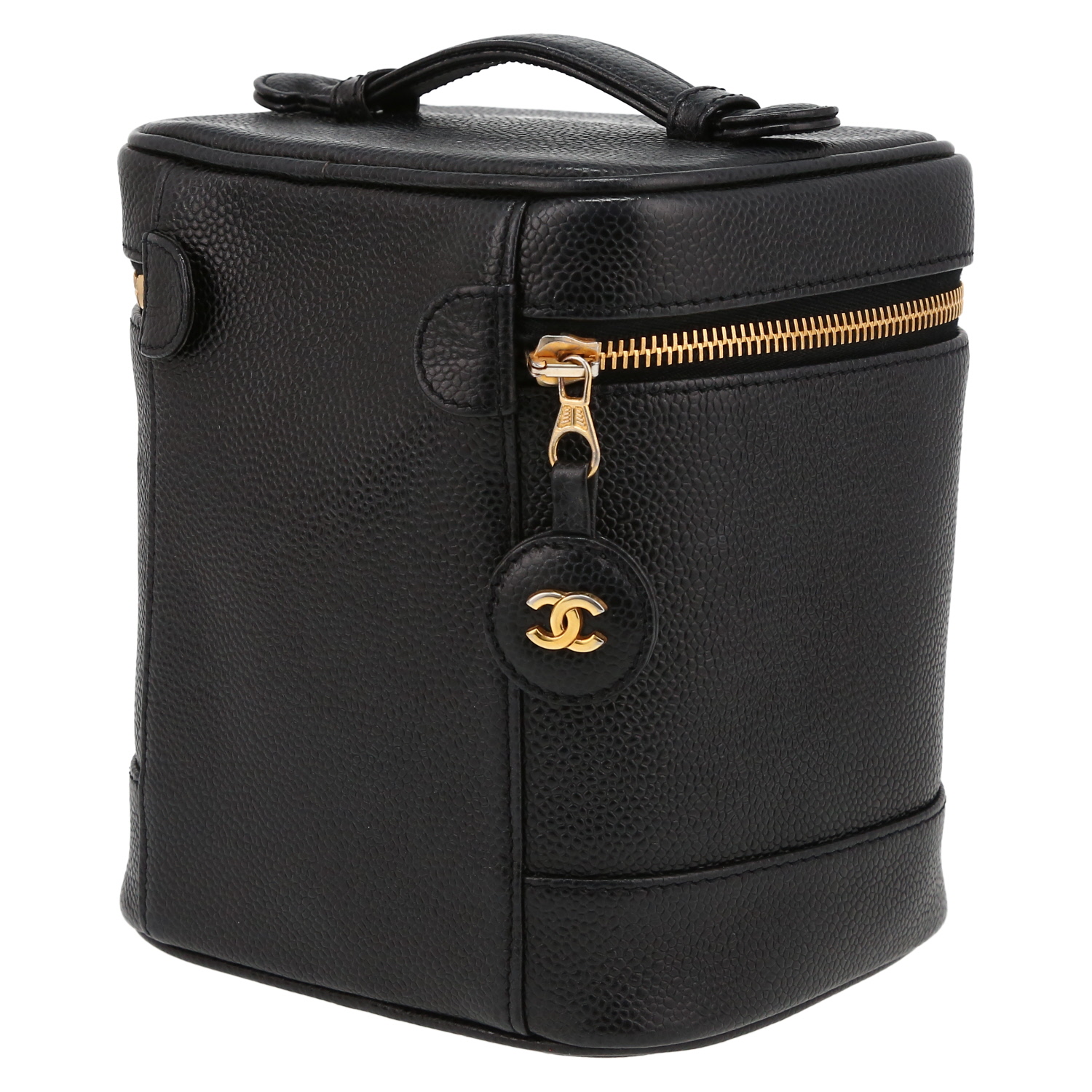 Chanel  Vanity en cuir grainé noir - Detail D5