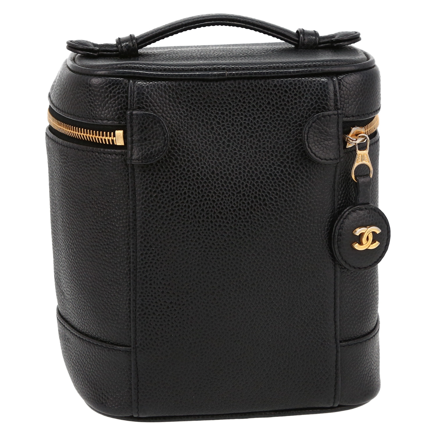 Chanel  Vanity en cuir grainé noir - Detail D7