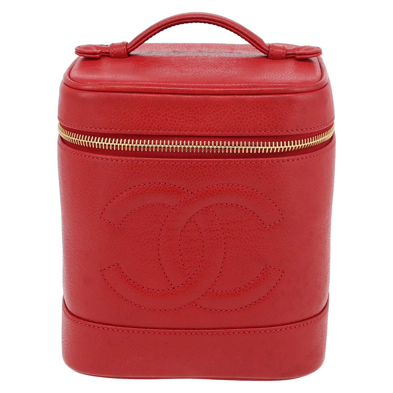 Beauty Chanel  Vanity in pelle martellata rossa - Detail D2