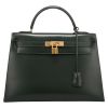 Hermès  Kelly 32 cm handbag  in green box leather - Detail D2 thumbnail