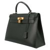 Hermès  Kelly 32 cm handbag  in green box leather - Detail D3 thumbnail