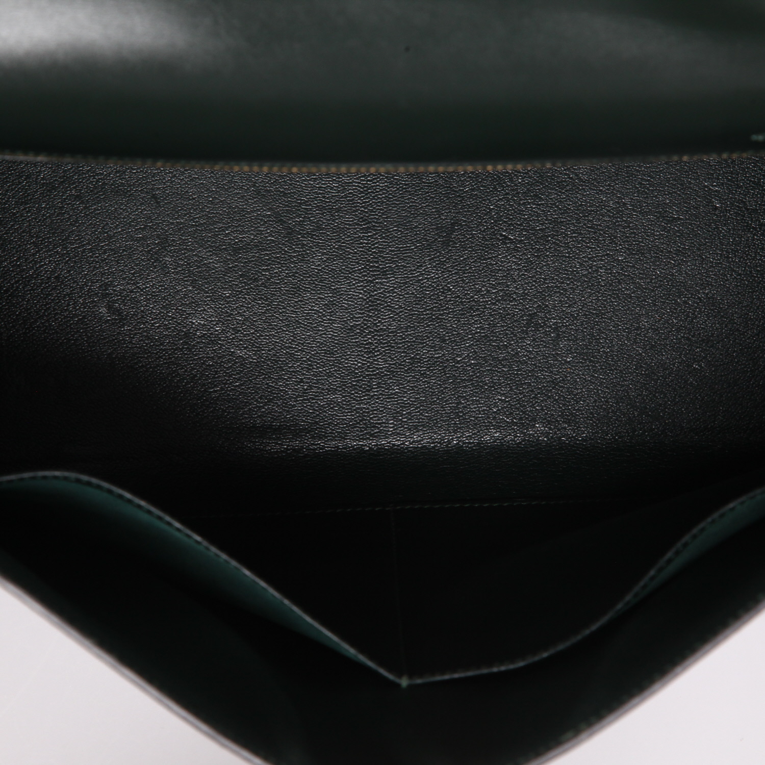 Hermès  Kelly 32 cm handbag  in green box leather - Detail D8