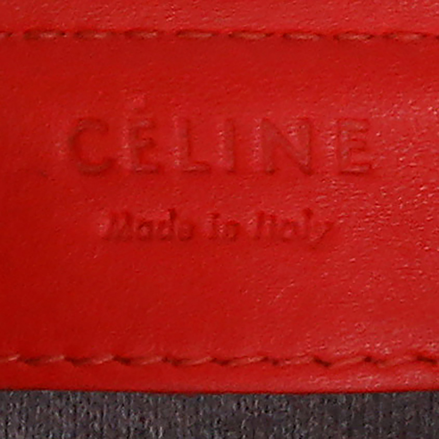 Sac bandoulière Celine  Trio en cuir rouge - Detail D9