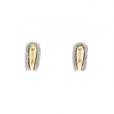 Orecchini a clip Fred Force 10 in oro giallo e acciaio