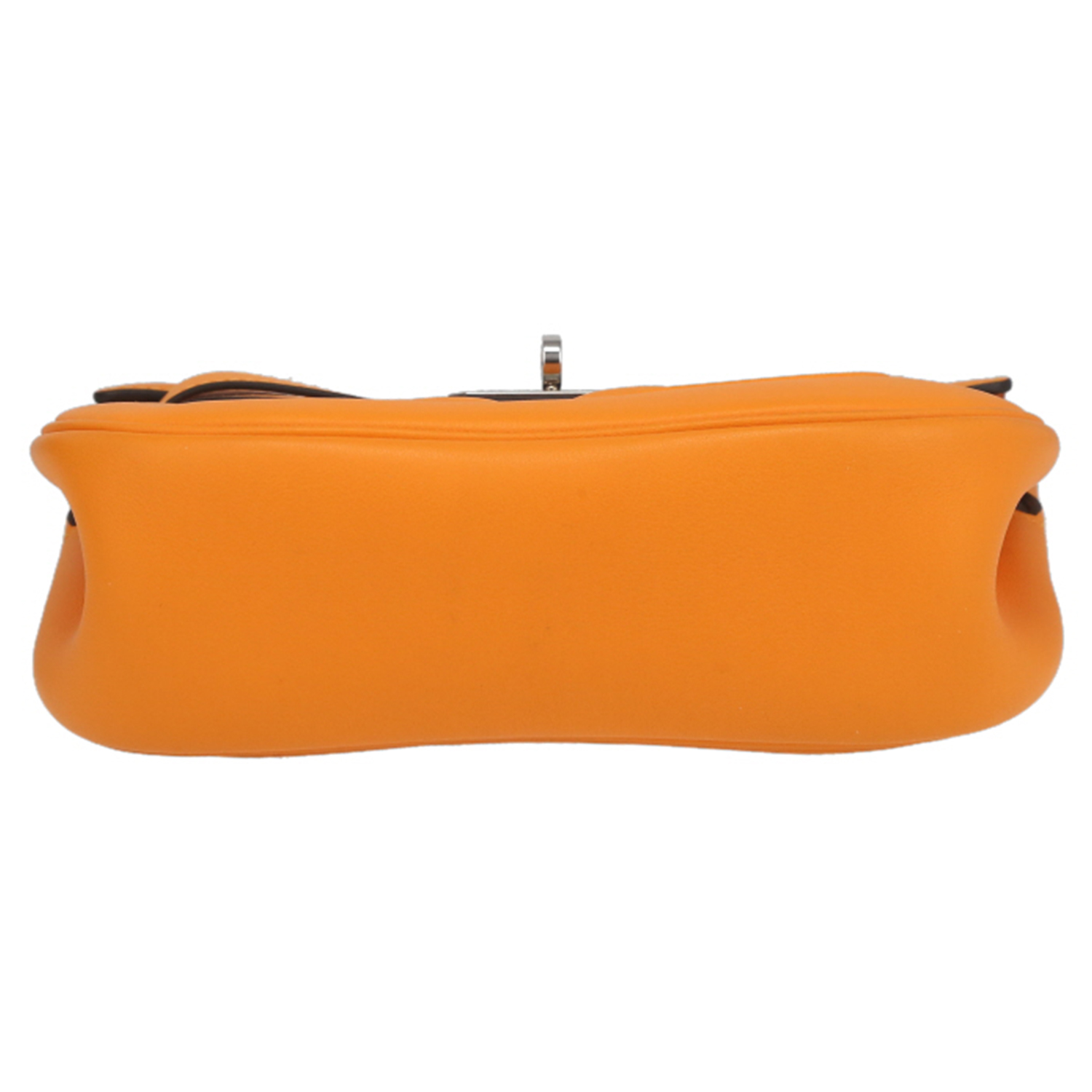 Sac bandoulière Hermès Berline petit modèle en cuir Jaune d'Or - Detail D4