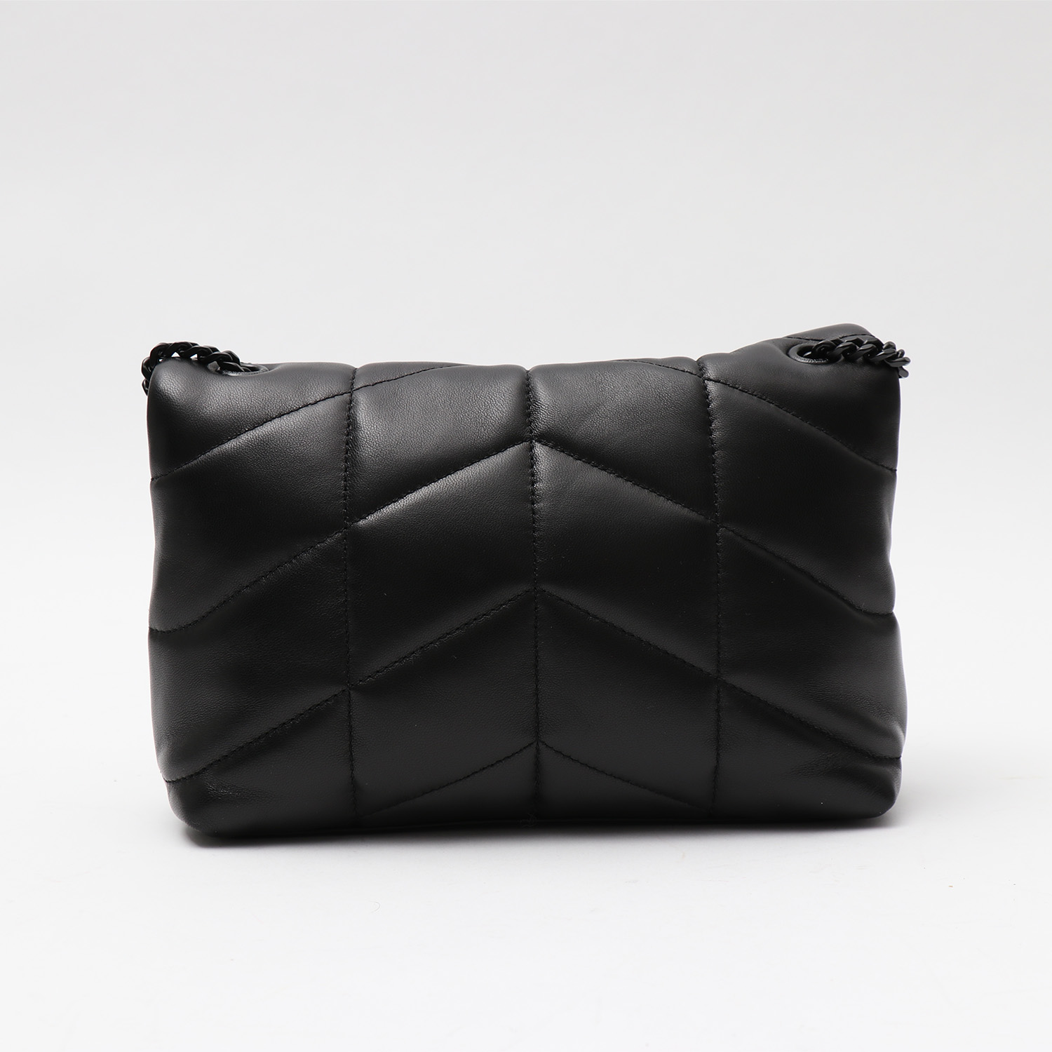 Saint Laurent  Toy Loulou shoulder bag  in black quilted leather - Detail D7