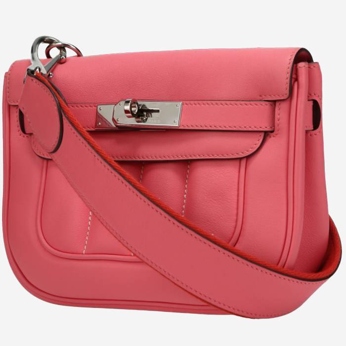 Hermès  Berline small model  shoulder bag  in Rose Lipstick Swift leather