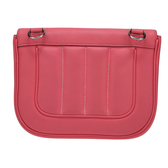 Hermès  Berline small model  shoulder bag  in Rose Lipstick Swift leather - Detail D7