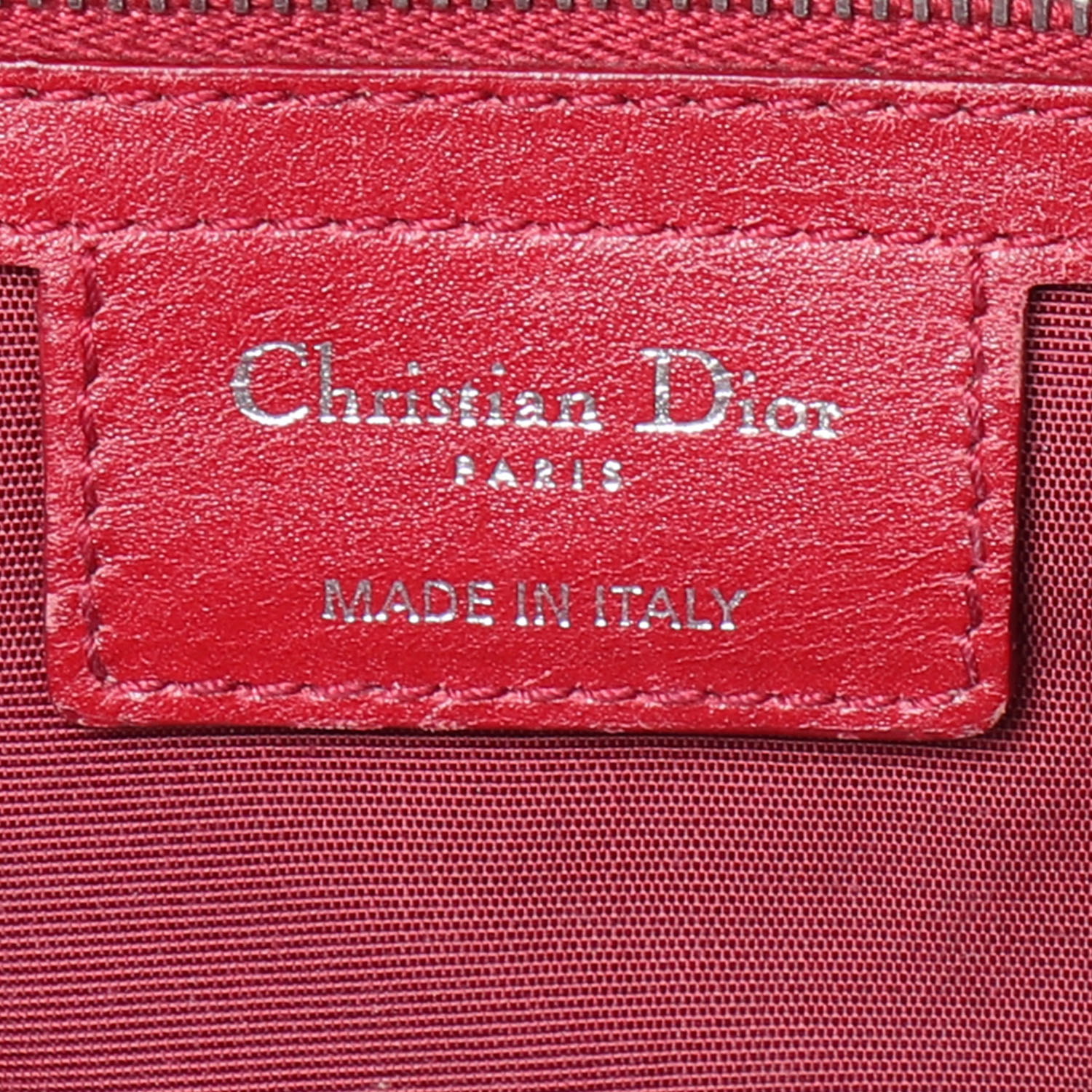 Dior Shopping shopping bag in burgundy canvas cannage and burgundy leather - Detail D3