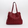 Dior  Shopping shopping bag  in burgundy canvas cannage  and burgundy leather - Detail D7 thumbnail