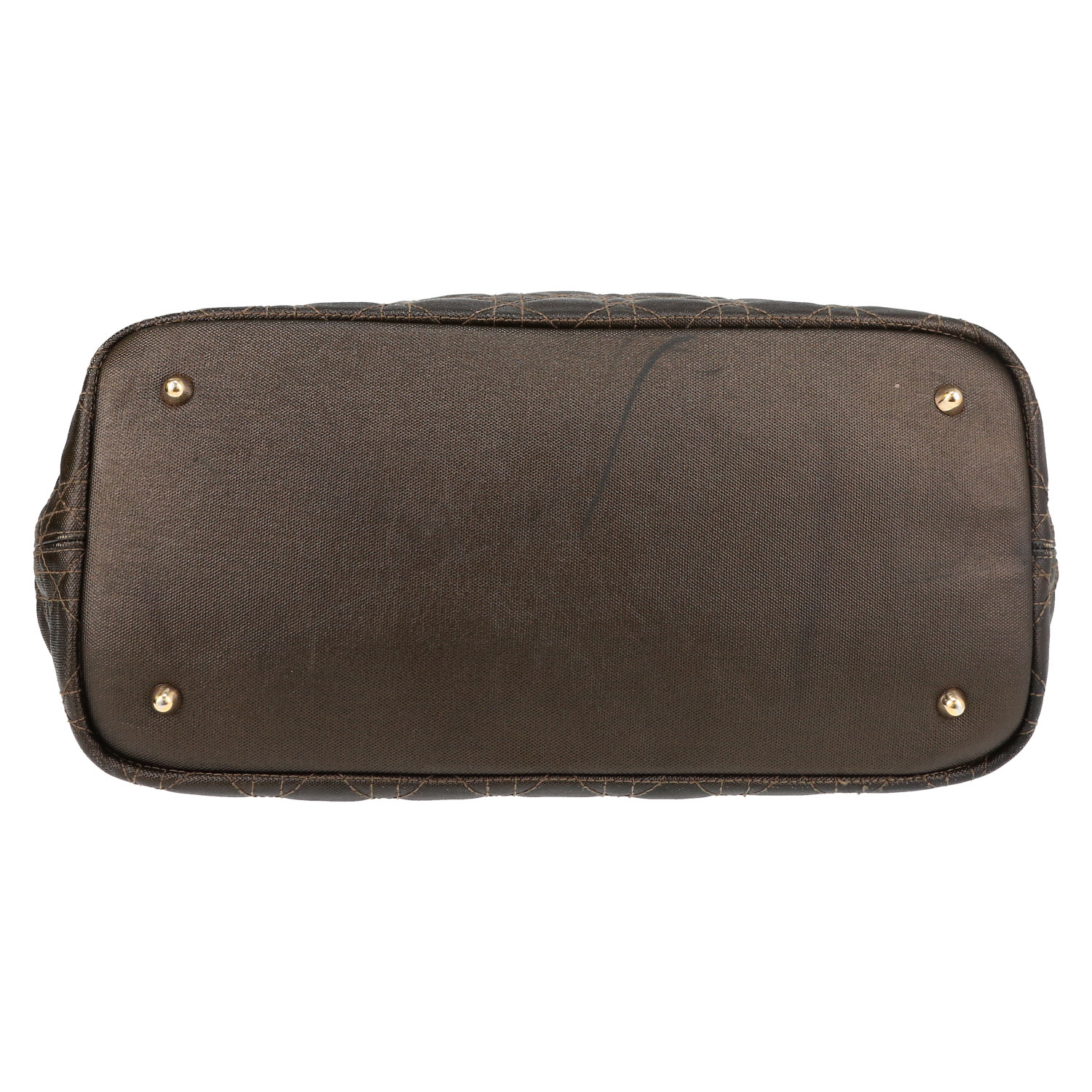 Dior Shopping handbag in khaki leather cannage - Detail D4
