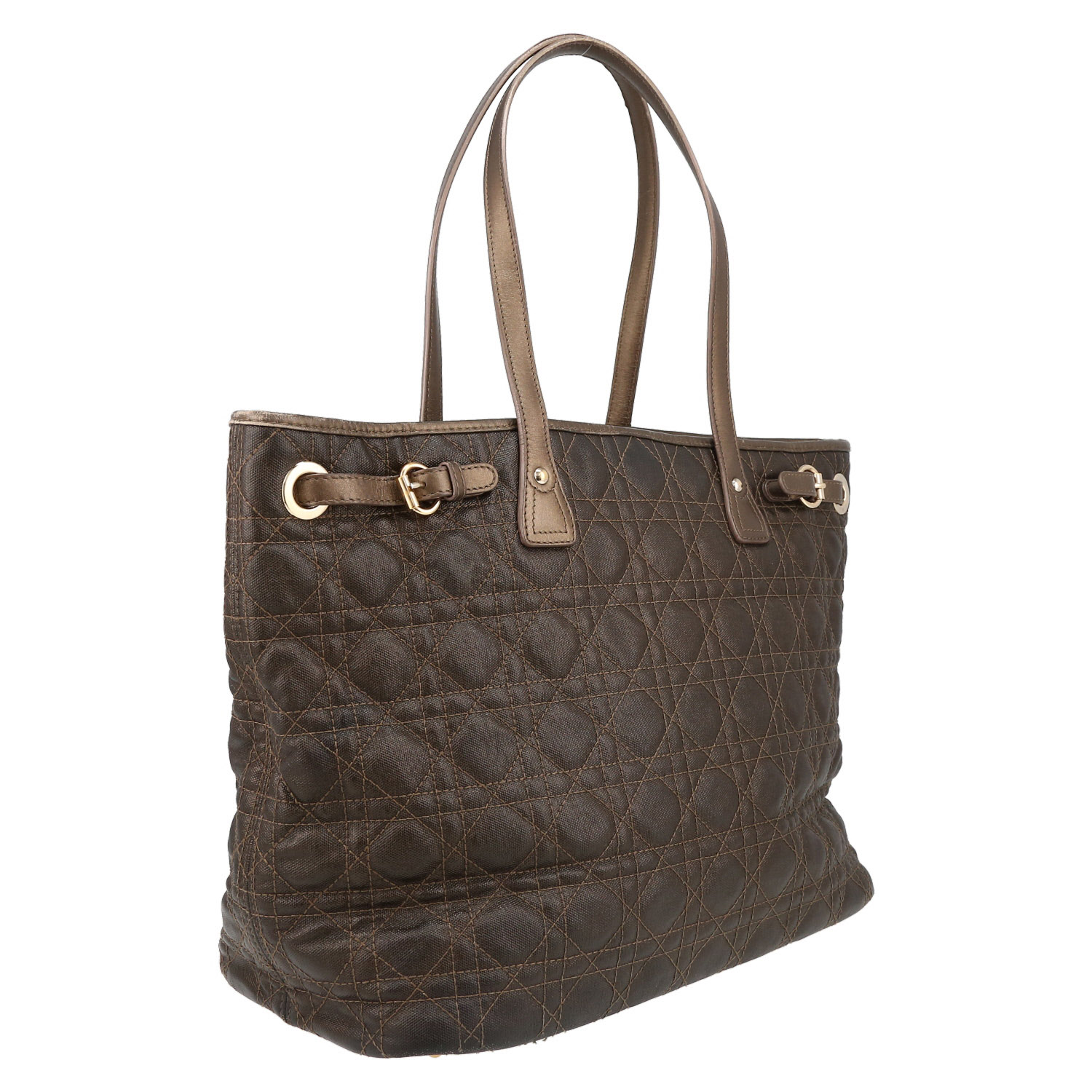 Dior Shopping handbag in khaki leather cannage - Detail D6