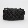 Chanel  Timeless Classic medium model  handbag  in black quilted canvas  and grey jersey - Detail D7 thumbnail