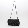 Chanel  Timeless Classic medium model  handbag  in black quilted canvas  and grey jersey - Detail D8 thumbnail