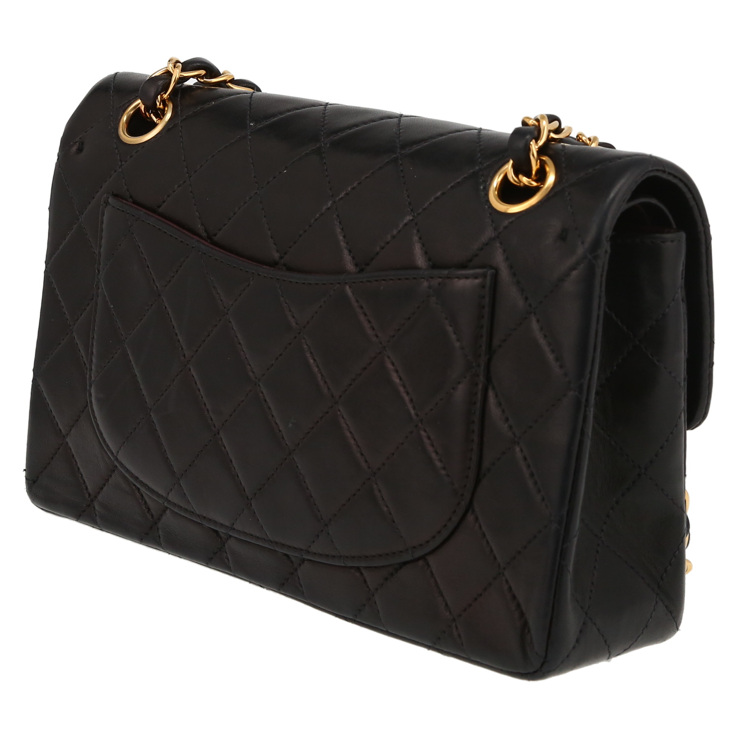 Chanel  Timeless Petit small model  handbag  in black quilted leather - Detail D5