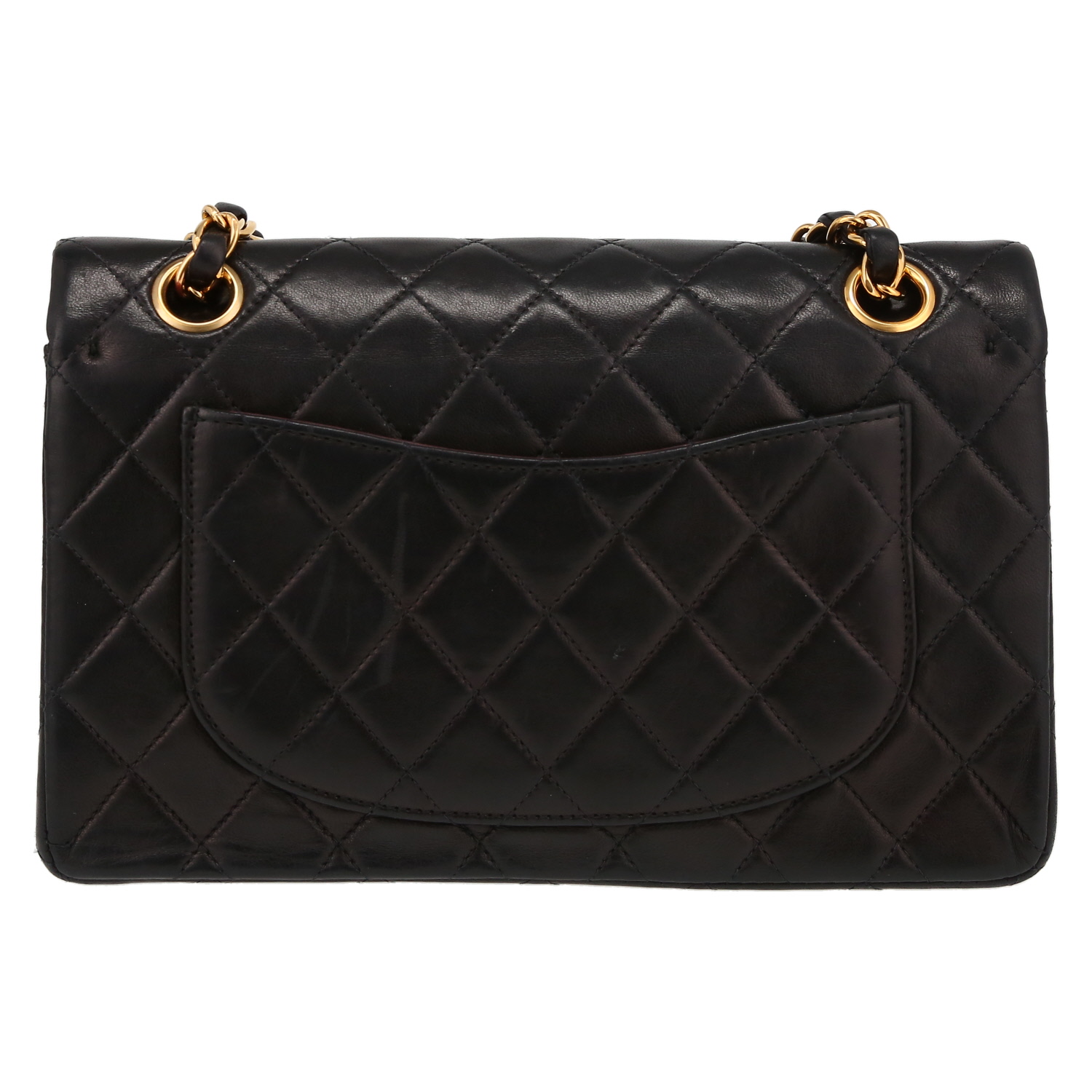 Bolso de mano Chanel  Timeless Petit modelo pequeño  en cuero acolchado negro - Detail D7